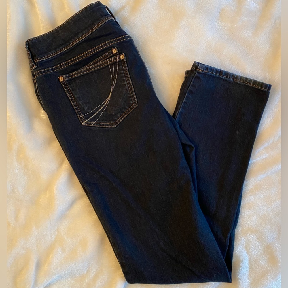 Jeans Vintage Jeans Elle Dark Wash Skinny Size 10 Stretch Zipper Pocket denim